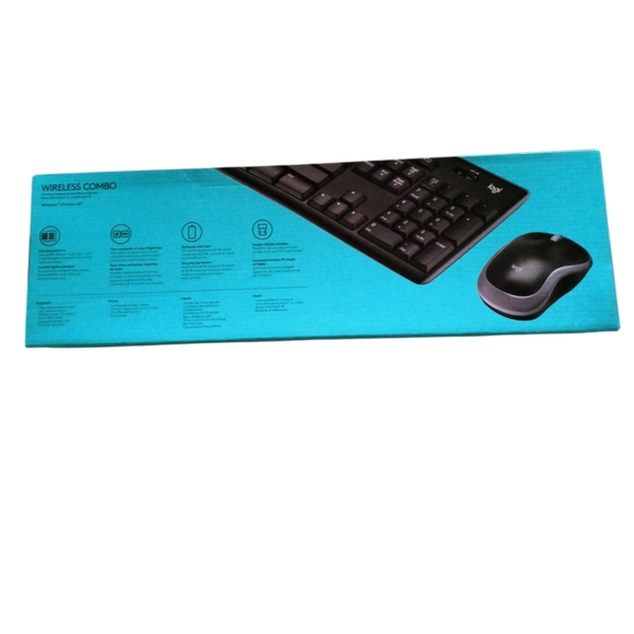 Logitech Black Wireless Combo Full Keyboard and Mouse Set, New, Never Opened - Picture 2 of 6